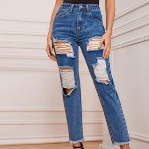 SHEIN | Ripped Mom Jeans